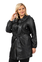 Женское кожаное пальто из натуральной кожи с капюшоном 0902515