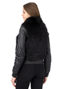 Женская кожаная куртка из натуральной кожи с воротником, отделка енот 0902518-3