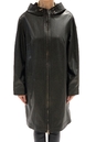 Женское кожаное пальто из натуральной кожи с капюшоном 0902767