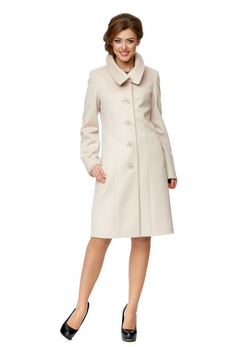 Женское пальто из текстиля с воротником 8003246