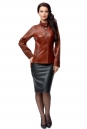 Женская кожаная куртка из натуральной кожи с воротником 8005607