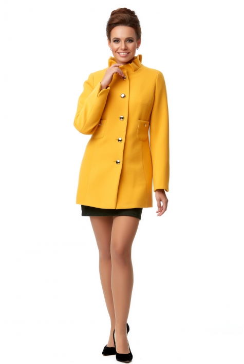 Женское пальто из текстиля с воротником 8008112