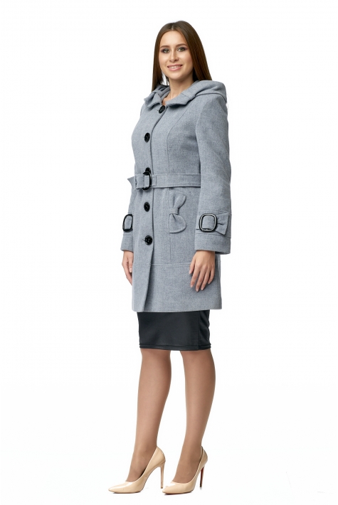 Женское пальто из текстиля с капюшоном 8008936