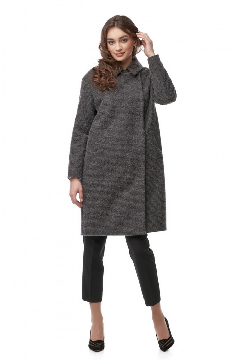 Женское пальто из текстиля с воротником 8009762