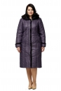 Женское пальто из текстиля с капюшоном, отделка норка 8010608