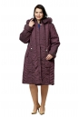 Женское пальто из текстиля с капюшоном, отделка песец 8010616-2