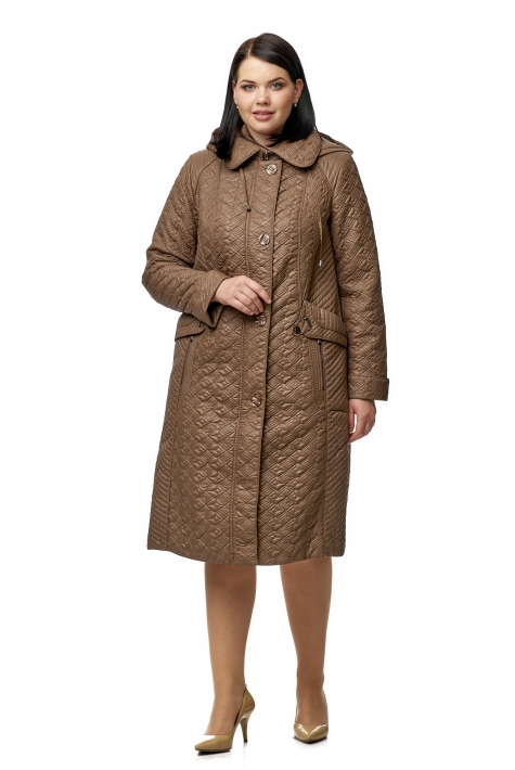 Женское пальто из текстиля с капюшоном 8010626