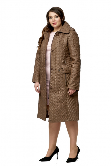 Женское пальто из текстиля с капюшоном 8010627