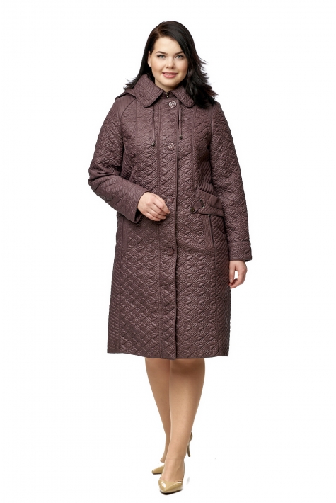 Женское пальто из текстиля с капюшоном 8010629