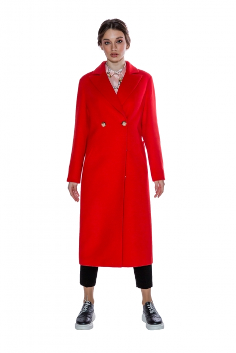 Женское пальто из текстиля с воротником 8011526