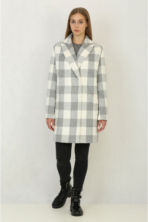 Женское пальто из текстиля с воротником 8011658