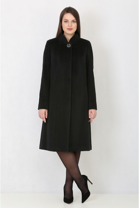 Женское пальто из текстиля с воротником 8011713