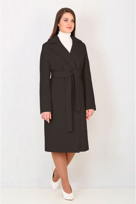 Женское пальто из текстиля с воротником 8011730
