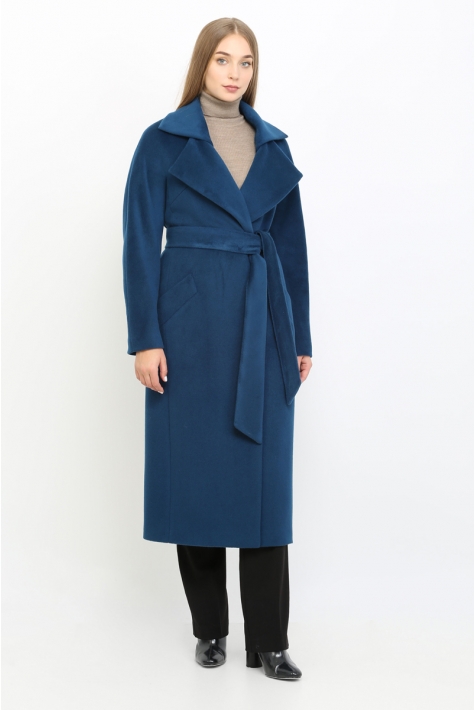 Женское пальто из текстиля с воротником 8011737
