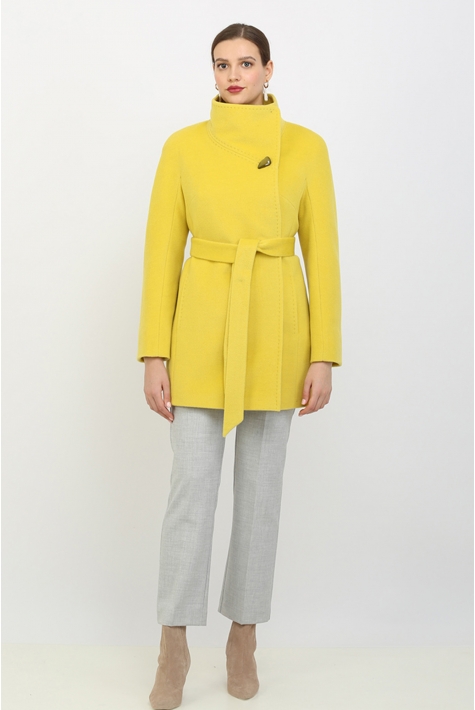 Женское пальто из текстиля с воротником 8011740