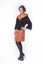 Женское пальто из текстиля с капюшоном 8011973
