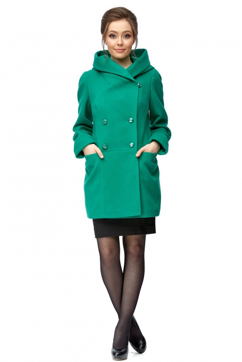 Женское пальто из текстиля с капюшоном 8012036