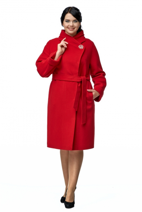 Женское пальто из текстиля с воротником 8012044