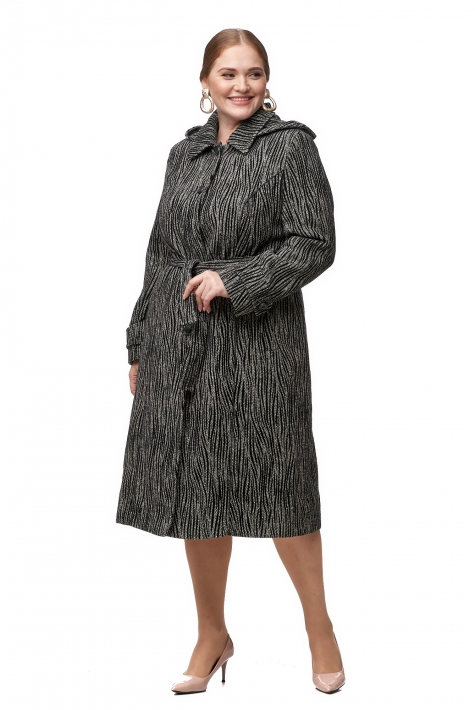 Женское пальто из текстиля с капюшоном 8012214