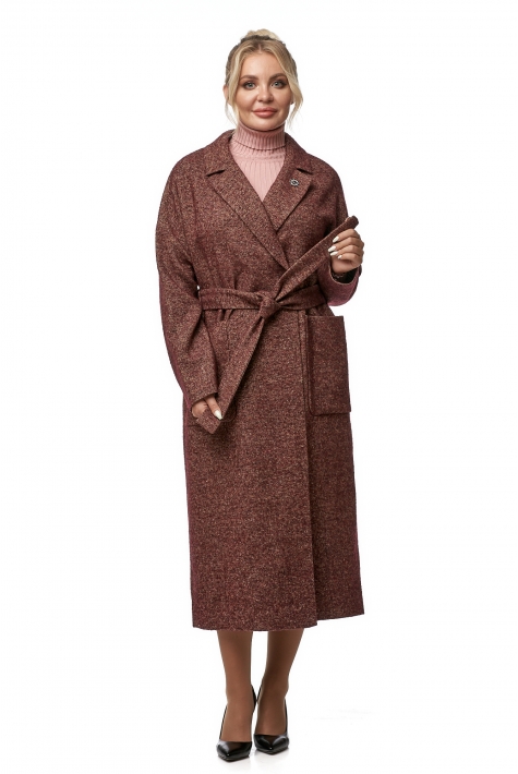 Женское пальто из текстиля с воротником 8012818