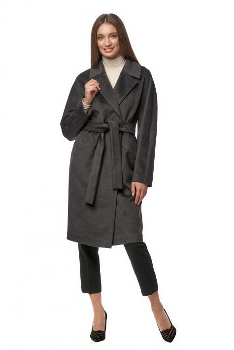 Женское пальто из текстиля с воротником 8013519