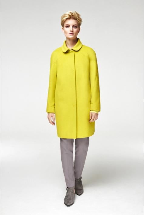 Женское пальто из текстиля с воротником 8015864