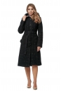 Женское пальто из текстиля с капюшоном, отделка норка 8016117-2