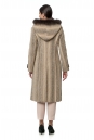 Женское пальто из текстиля с капюшоном, отделка песец 8016134-3