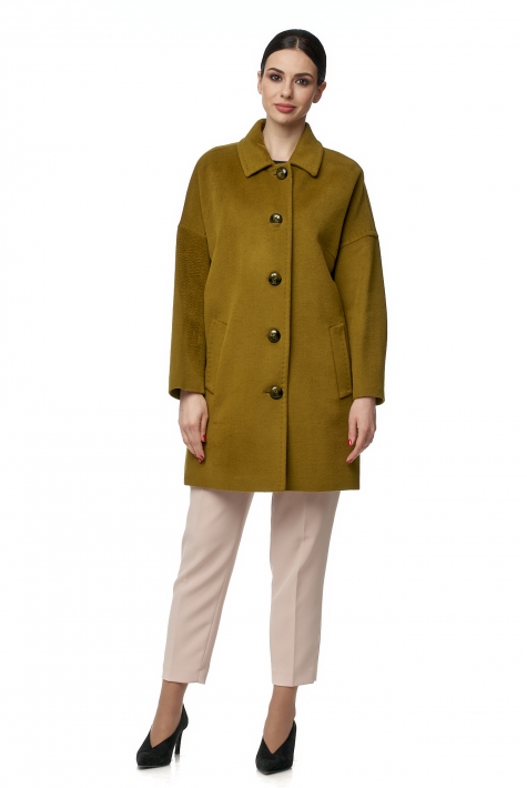 Женское пальто из текстиля с воротником 8016246