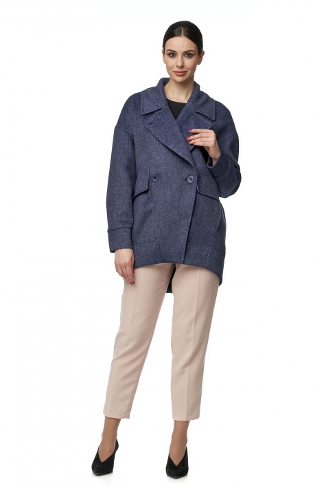 Женское пальто из текстиля с воротником 8016263