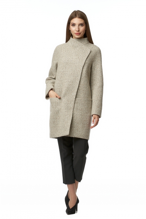 Женское пальто из текстиля с воротником 8017042
