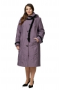 Женское пальто из текстиля с капюшоном, отделка норка 8017176-2