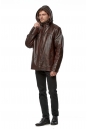 Мужская кожаная куртка из эко-кожи с капюшоном, отделка искусственный мех 8019280-4