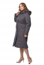 Женское пальто из текстиля с капюшоном, отделка песец 8019512-3