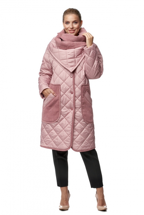 Женское пальто из текстиля с воротником 8019577