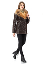 Женская кожаная куртка из натуральной кожи на меху с воротником, отделка лиса 3600244-2