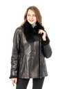 Женская кожаная куртка из натуральной кожи на меху с воротником, отделка тоскана 3600247