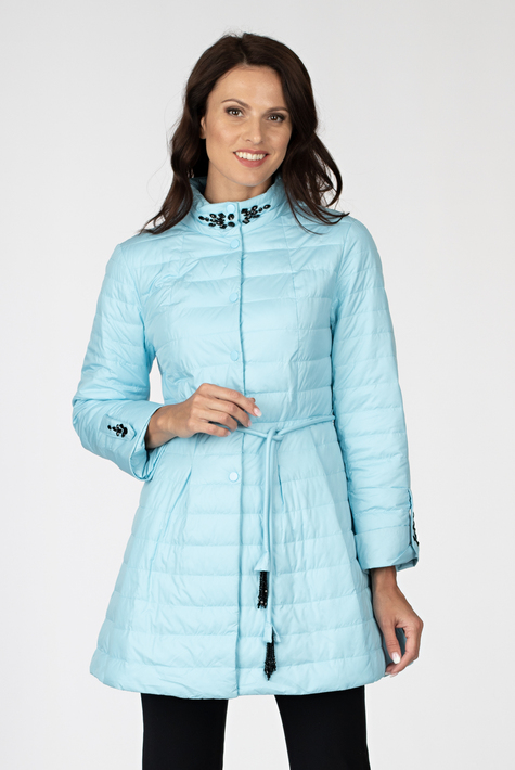 Женское пальто из текстиля с воротником 1001169