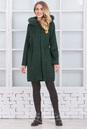 Женское пальто из текстиля с капюшоном, отделка песец 3000547-2