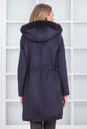 Женское пальто из текстиля с капюшоном, отделка песец 3000548-3