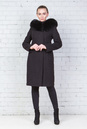 Женское пальто из текстиля с капюшоном, отделка песец 3000569-3