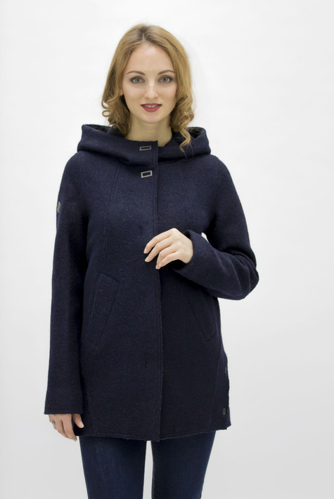 Женское пальто из текстиля с капюшоном 3000650
