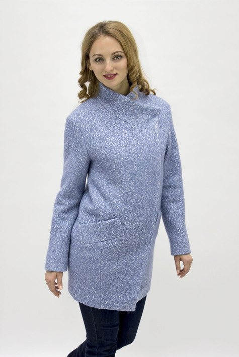 Женское пальто из текстиля с воротником 3000655