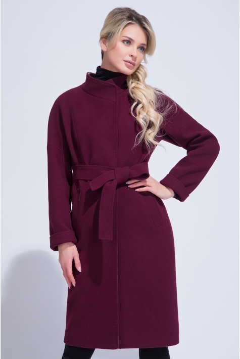 Женское пальто из текстиля с воротником 3000830