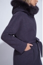 Женское пальто из текстиля с капюшоном, отделка песец 3000840-3